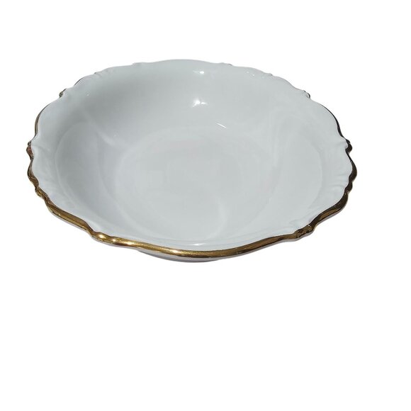 Schaller Bavaria Regency Oval Bowl 9.5" scallop edge gold trim 50s West Germany - Picture 9 of 9